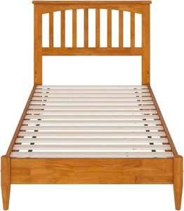 Traditional Design Solid Light Toffee Wood Twin Low Profile Platform <b>Bed</b> <b>Modern</b> Wooden <b>Beds</b> - Product Image 1
