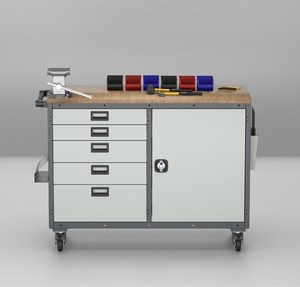 Multi-Functional Modular <b>Tool</b> Cabinet Workbench with Lock System and Wheels – Professional Garage Equipment <b>Tool</b> <b>Trolley</b> - Product Image 1