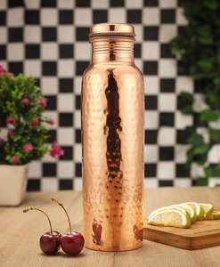 ทำด้วยมือ100% ขวดน้ำทองแดงบริสุทธิ์ภาชนะบรรจุน้ำขนาด30ออนซ์ชุดของขวัญกันรั่วกล่องอายุรเวทประโยชน์ต่อสุขภาพ - Product Image 1