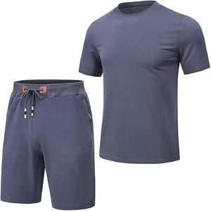 Ensemble t-shirt et short de haute qualité personnalisé 100% coton Street Wear hommes chemise ensemble surdimensionné goutte épaule chemise - Product Image 4