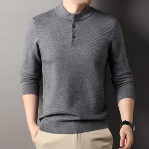 Business Casual Men's Solid Color Long Sleeve O-Neck Knit <b>Sweater</b> Daily Warm <b>Sweater</b> for Autumn and Winter Season - Product Image 1