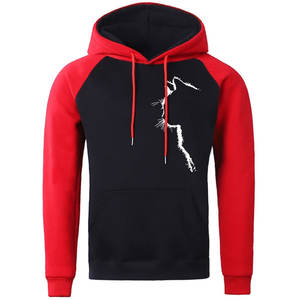 เสื้อมีฮู้ดแขนยาวสำหรับผู้ชาย, เสื้อแขนยาวลำลองทรงหลวมมีฮู้ดพิมพ์ลายดิจิตอลสีพื้นสำหรับฤดูหนาวสินค้ามาใหม่ - Product Image 1