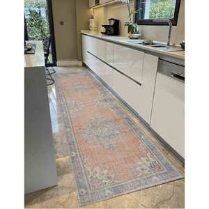 Tapis imprimé au design persan - Décoration d'appoint pour bureau, tapis tribal violet antidérapant, tapis en chenille - Product Image 3