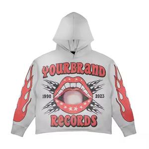 Sweat à capuche oversize pour homme de haute qualité, pull à épaules tombantes, poids lourd, polyester/coton, écologique, personnalisé, hiver - Product Image 2