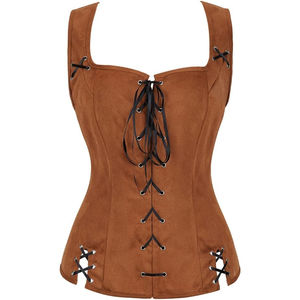 คอร์เซ็ทหนังแกะแท้สำหรับผู้หญิงคุณภาพสูงคอร์เซ็ทระบายอากาศได้ดีเซ็กซี่ดีไซน์ร้อนแรงพร้อมผ้าใบสำหรับใส่กระชับทรงสูงสุด - Product Image 1