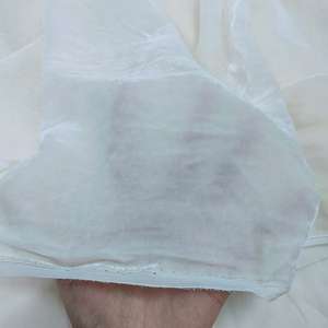 ชุดเดรสผ้ากำมะหยี่ผ้าไหมสีขาวล้วนยาว114ซม. เป็นมิตรกับสิ่งแวดล้อมผ้ากำมะหยี่9000ขนาดเล็กสำหรับงานแต่งงาน - Product Image 3