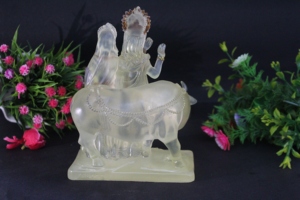 Statue de Radha Krishna en résine transparente, artisanale, design Art Déco, pour table - Product Image 4