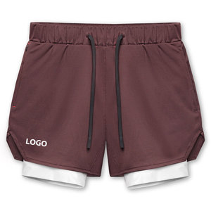 Pantalones cortos de doble capa para hombre, diseñados para una intensidad de entrenamiento, con propiedades de secado rápido que brindan a los usuarios estabilidad concentrada y un entrenamiento mejorado. - Product Image 2