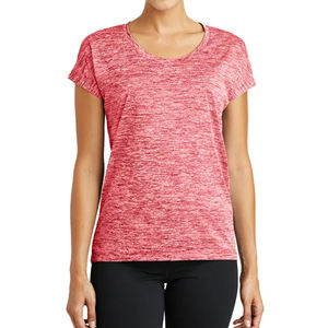 Camisetas de poliéster 100% de alta calidad para mujer con logotipo personalizado cuello de manga corta transpirable ecológico hecho en Bangladesh - Product Image 2