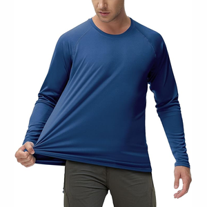 T-shirt de sport pour homme à col montant et fermeture éclair, séchage rapide, entraînement en plein air, course à pied, décontracté, manches longues, collants - Product Image 3