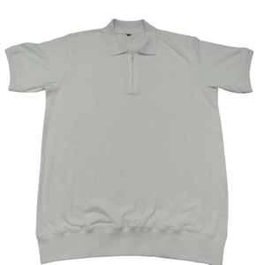 Camisa de Golf de Manga Corta para Hombre, Tejida en Lona, Transpirable, de Color Sólido, con Cuello con Cremallera, Estilo Casual, Largo Regular - Product Image 1