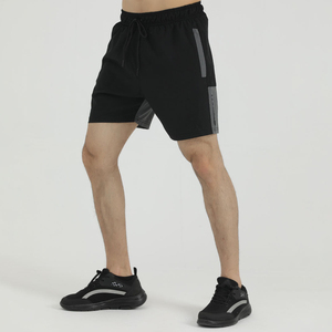 Men's Black Quick Dry <b>Athletic</b> Shorts With Side Stripe Drawstring Waist Sporty Bermuda Fit Polyester Workout Gym Shorts - Product Image 3