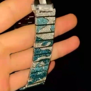 Relojes de Pulsera de Acero Inoxidable para Hombre, Estilo Hip Hop, Personalizados, con Diamantes Cultivados en Laboratorio, Esfera Cuadrada Analógica, Ventana de Cristal con Diamantes Blancos y Negros - Product Image 3