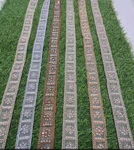 Eco-Friendly Heavy <b>Beaded</b> Lace Fabric Elegant Geometric Pattern for Bridal Formal Dresses Home Decor Gifts Bags Clothes - Product Image 4