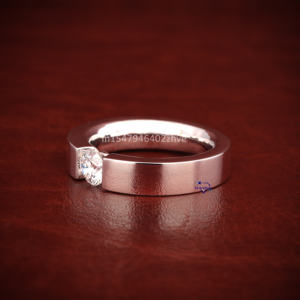 Nouveauté, vente chaude, alliance de mariage en or blanc massif 14 carats avec diamant moissanite 0,45 carat pour homme - Product Image 2