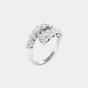 1.50CTW Round Cut Prong Set Cluster <b>Statement</b> <b>Ring</b> - Product Image 6