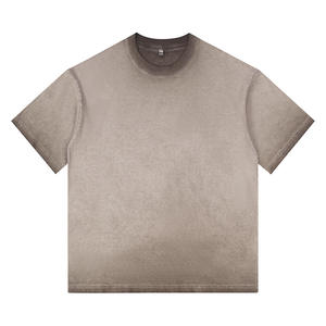 Camiseta extragrande de algodón 100% de alta calidad para hombre, camiseta en blanco con cuello redondo y lavado ácido pesado para hombre - Product Image 5