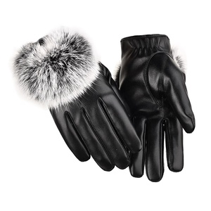 Guantes de Piel de Oveja Genuina para Mujer, Cálidos, de Invierno, de Lujo, con Dedos Completos, de Cuero, a la Moda, Venta al Por Mayor - Product Image 1