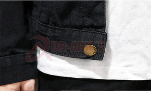 Chaqueta Vaquera Negra Vintage para Hombre, Corte Ajustado, con Patrón de Letras en el Frente, 100% Algodón, Impermeable y Transpirable, para Primavera - Product Image 5