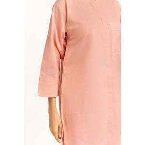 Conjunto Coordinado Chambray Teñido IPST-44554 Color Durazno, Ropa de Trabajo de Verano para Mujer, Hecho de Material de Algodón Suave - Product Image 1