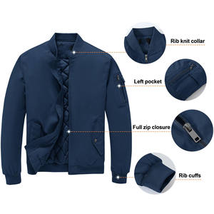 Poliéster vuelo bombardero chaquetas 2025 por encargo al por mayor béisbol Nylon Stand hombres OEM servicio estándar invierno sólido PK - Product Image 5