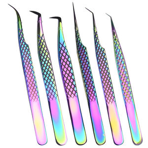 Pinzas profesionales para extensión de pestañas curvadas, pinzas de aislamiento de 12cm, aplicación compacta de pestañas, agarre antideslizante ligero - Product Image 1