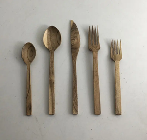 Vajilla portátil de madera Juegos de cubiertos de madera Tenedor Cuchara Palillo Vajilla de viaje Traje Juegos de vajilla ambiental - Product Image 5