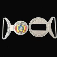 Boucle de ceinture en alliage de zinc moulé sous pression avec drapeau bolivien, cadeau souvenir personnalisé pour les voyages et la promotion