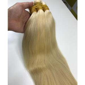 Blond clair 24in Extensions de cheveux alignés sur les cuticules couleur blanche Bundles de cheveux humains brésiliens 100 grammes vietnamiens - Product Image 4