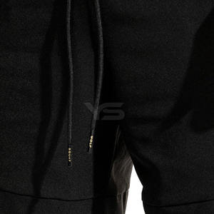 Short de plage double épaisseur pour homme, short chaud uni en polyester teint à prix de gros, taille moyenne avec cordon de serrage - Product Image 5