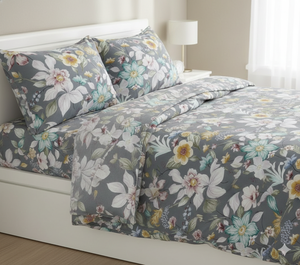 Parure de lit 3 pièces de luxe en microfibre géométrique, taille Queen, douce et respirante, drap-housse, drap plat et taies d'oreiller, tissage moderne 140 GSM 400TC - Product Image 4