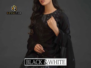 Precioso vestido de algodón puro Salwar Kameez tendencia con trabajo de bordado nueva variedad vestido elegante para bodas incluye Dupatta - Product Image 4