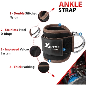 Correa de Tobillo Ajustable de Nailon Resistente al Agua para Gimnasio, Ejercicio, Entrenamiento de Piernas, con Logotipo Personalizado - Product Image 5