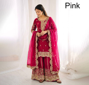 Collection de robes de mariée Salwar Kameez de créateur en micro-coton, pour soirée, coupe longue et ample, anti-humidité, entièrement cousues - Product Image 1
