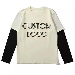 Ropa personalizada 100% algodón camisetas de gran tamaño Vintage gráfico Dtg impresión Ácido lavado doble capa camisetas de manga larga para hombres - Product Image 1