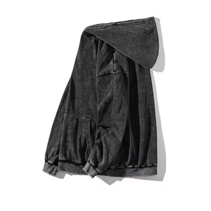 Pull à capuche à manches longues délavé à l'acide pour hommes avec logo personnalisé Vêtements d'hiver les plus vendus - Product Image 2