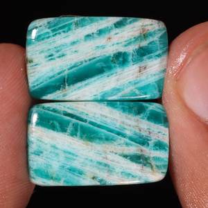 Superbe Amazonite Naturelle de Qualité Supérieure Forme Radiante Cabochon Paire de Pierres Précieuses en Vrac Fabrication de Bijoux Prêt à Expédier Prix de Gros - Product Image 3