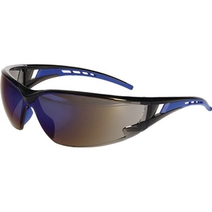 Racer 2.0 Safety <b>Glasses</b> EN 166/172 Black/Blue Temples Mirrored <b>Polycarbonate</b> Lens PRO FIT - Product Image 1