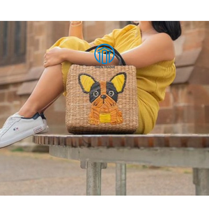 น่ารักปักผักตบชวารูปแบบใบหน้าสัตว์ผู้หญิงกระเป๋าถือแฟชั่นอุปกรณ์เสริมกระเป๋าสตรี - Product Image 4