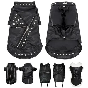 Giacca in Pelle Didog con Motivo Uniforme, Calda e Impermeabile per Cani Piccoli e Medi - Autunno/Inverno - Product Image 1