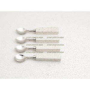 Fabricant de couverts en acier inoxydable en gros lourd simple 4 pièces vaisselle cuillère en argent et couteau à fromage pour restaurant - Product Image 4