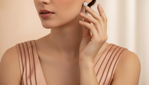 Pendientes florales de oro de 14 quilates y diamante natural de 1.00 quilates para uso diario para mujer - Product Image 6