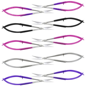 Outil de beauté incurvé en acier inoxydable à manche en céramique de haute qualité ciseaux de manucure multicolores cuticule pointue printemps peau morte - Product Image 6