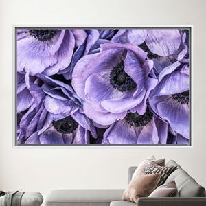 Toile imprimée Anémone : Décoration florale violette pour Halloween, 1P : encadrée de blanc - Product Image 1