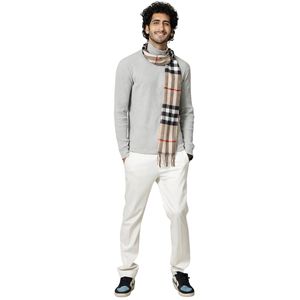 100% laine Tartan écharpe pour femmes et hommes personnalisé hiver étoles écharpe avec de longs glands solide Jacquard tricoté cachemire Plaid - Product Image 6