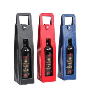 Porte-bouteille de vin unique en cuir PU imprimé logo personnalisé en vrac - Product Image 6
