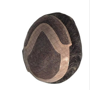 Perruque Taz Hair BD en cheveux humains, ondulée, prothèse, 100% cheveux chinois Remy, toupet à dentelle frontale avec base mono - Product Image 4