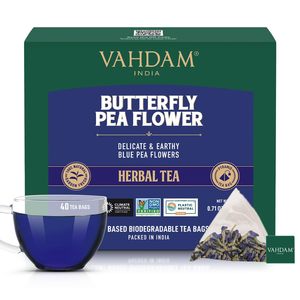VAHDAM, Butterfly Pea Flower <b>Tea</b> Bags (40 Pyramid Teabags) - Product Image 1