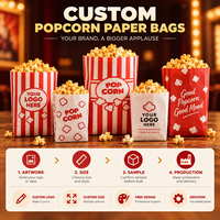 Sacs en papier pour aliments, compatibles micro-ondes, avec logo personnalisé, pour la vente en gros, emballages pour la restauration rapide et les pop-corn à emporter
