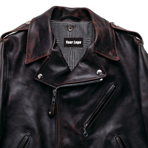 Chaqueta de Motociclista de Invierno Estilo CHiPs Personalizada para Hombre, Cuero de Caballo Curtido Vegetal de Grano Completo, Ecológica - Product Image 2